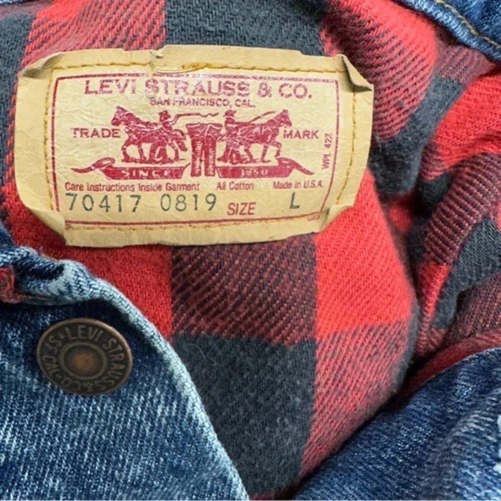 Levi’s VNTG made in USA sz large insulated stone washed denim jacket A33
